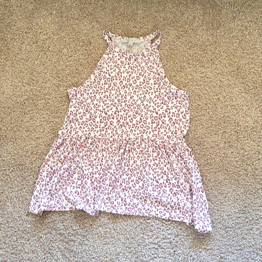 Leopard High Neck Tank Top